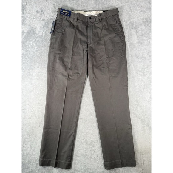 Polo Ralph Lauren Pants Mens 36x32 Grey Classic Fit Stretch Chino NWT - Picture 1 of 14